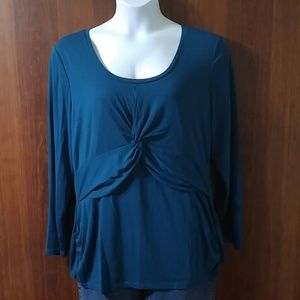 thyme teal long sleeve blouse size XXL